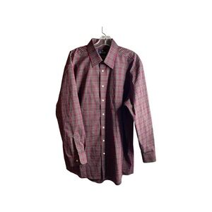 Stanford Travel Super Performance Button Down Long Sleeve Plaid shirt 17.5 34/35
